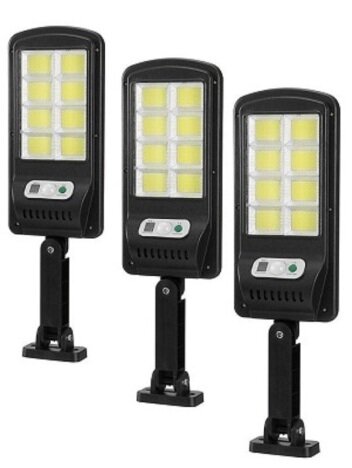 Set x 3 Lampa cu Incarcare Solara 150W, 120 LED-uri COB, telecomanda